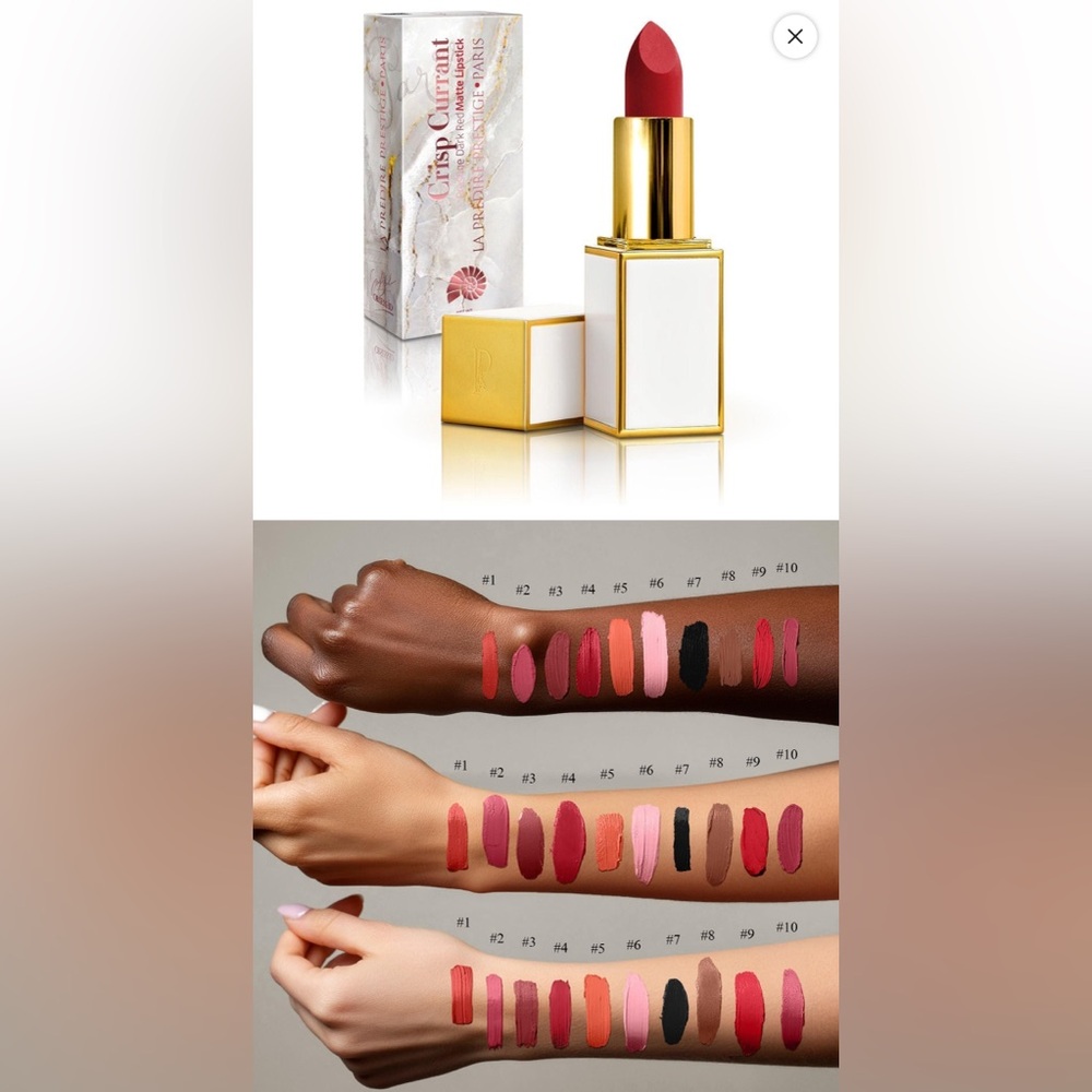 Matte09 Crisp Currant Prestige Dark Red Matte Lipstick MSRP $120